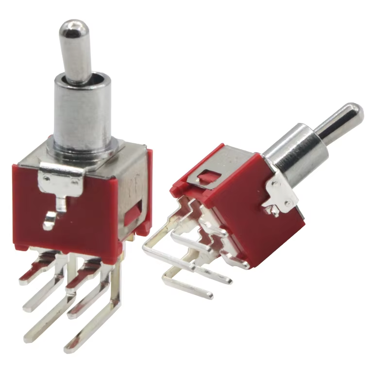 Mini Toggle Switch Round Through Hole PC Pin DPDT On-On Standard Electronic Components From Metal Supplier