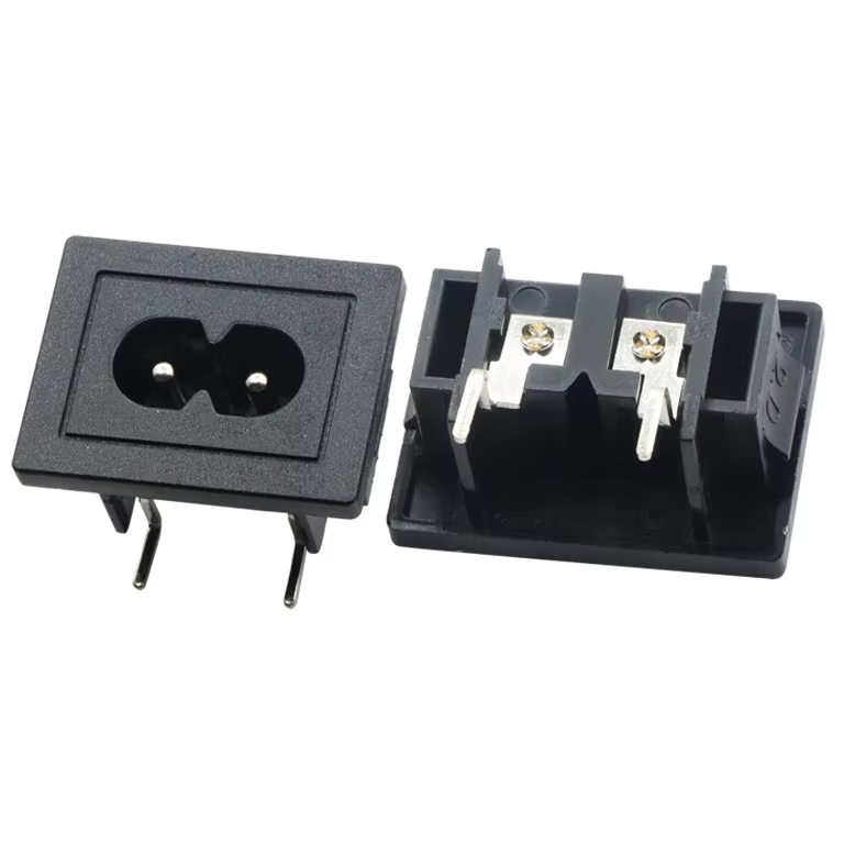 AC C8 2.5A 250V Extension Socket 2-Pin Female C7 Power Outlet with 2.0mm Big Pins Compatible with PDU Female Connector