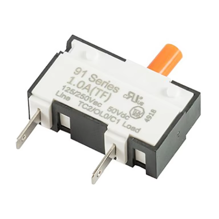 Red Button Manual Reset Thermal Overload Protector Circuit Breaker Industrial Use Plastic Material