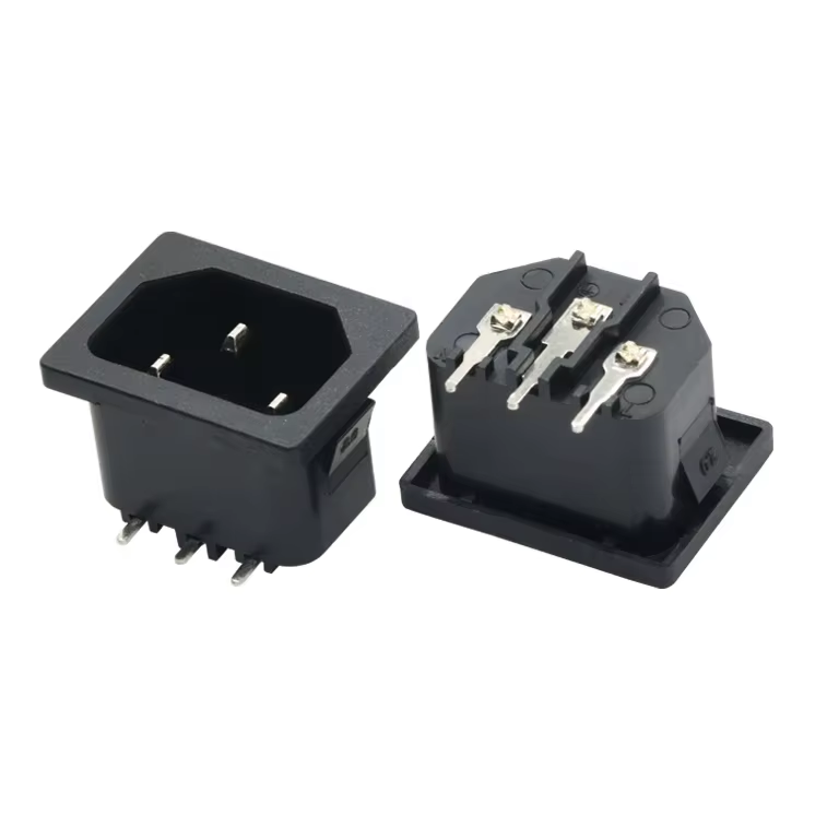 Power Socket with 3 AC Inlets and Fuse Electric Outlet Connection Black Nylon PA66 PC Extension Socket NFC Connectivity