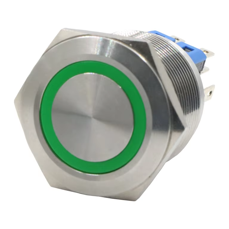 25mm LED Push Button Switch with Illumination Stainless Steel Shell IP65 Level 250V Max. Voltage