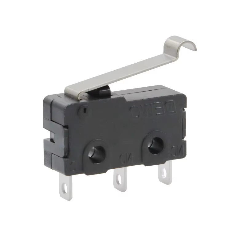 For UL Certified 5A 250V Mini Micro Switch with Lever Black Color Made of Plastic for Home Appliances