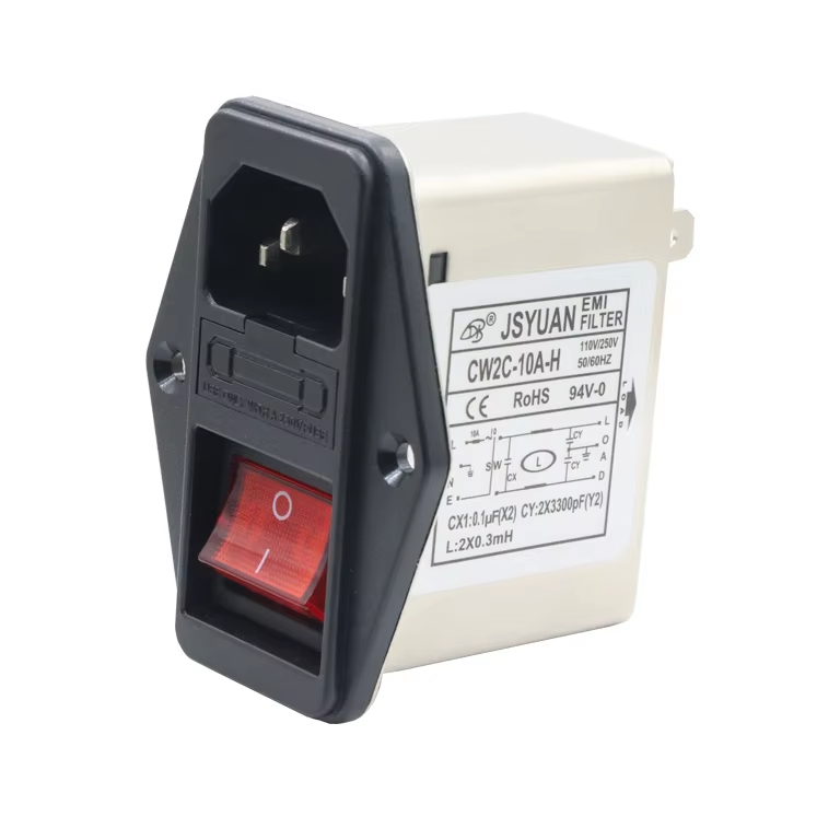 10A Single Phase Low Pass Filters Red Switch IEC Three-in-One EMI LV Products