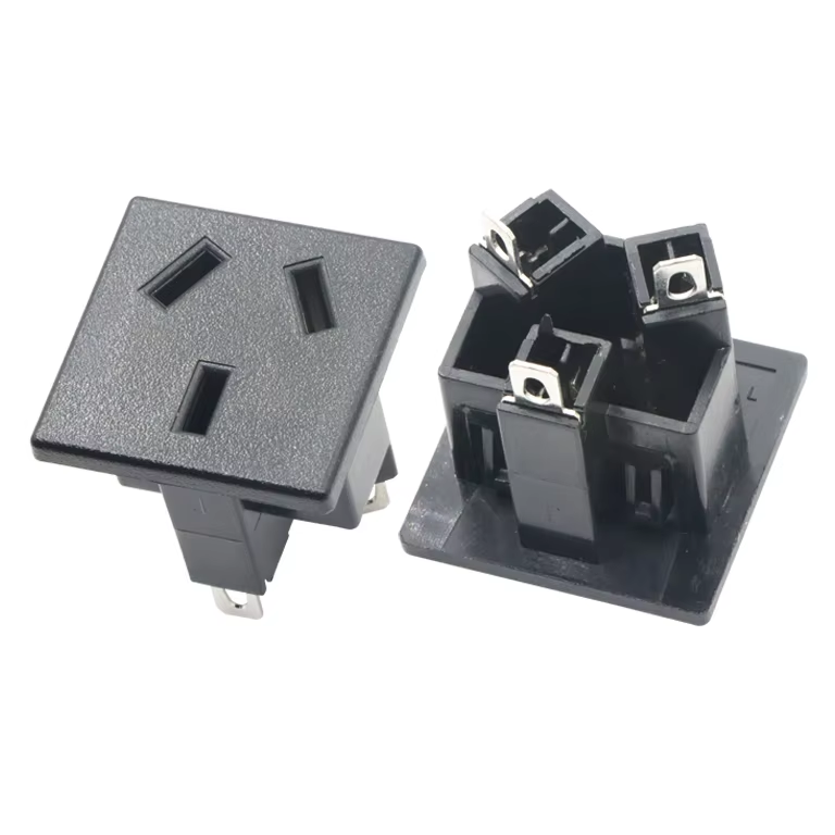 10A 250V AC Power Socket Plug Receptacle Industrial Extension Socket with 3 Outlets NFC Network C14 AC Power Supply Socket