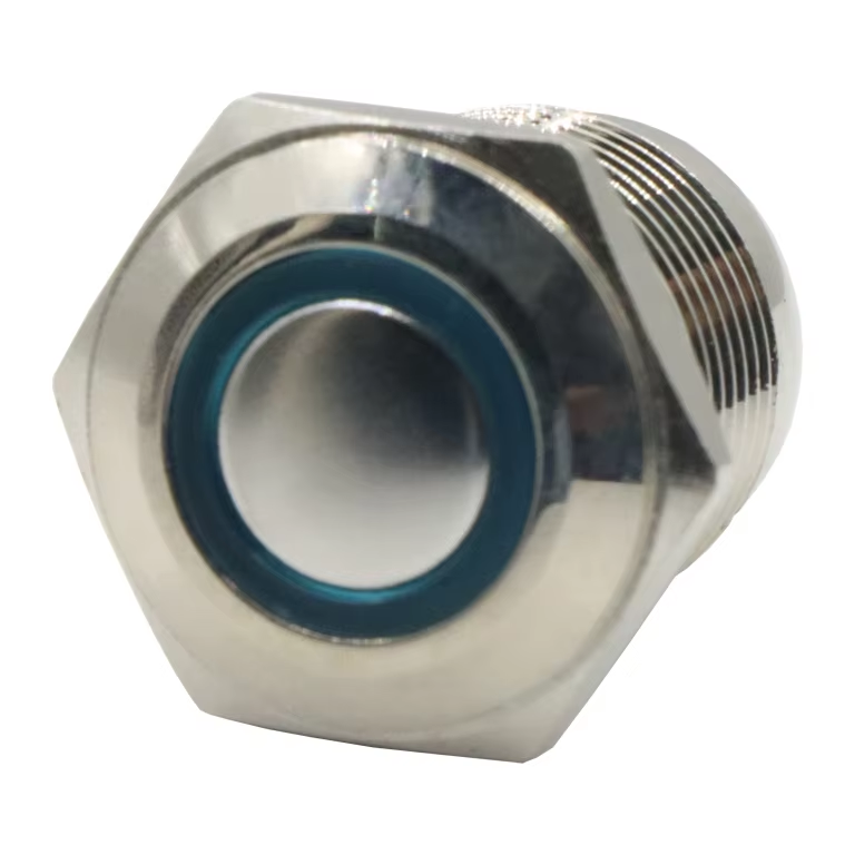16mm Metal 12V Waterproof Momentary Latching Push Button Lock High Round Head Dot Illuminate IP65 off Switch Max.