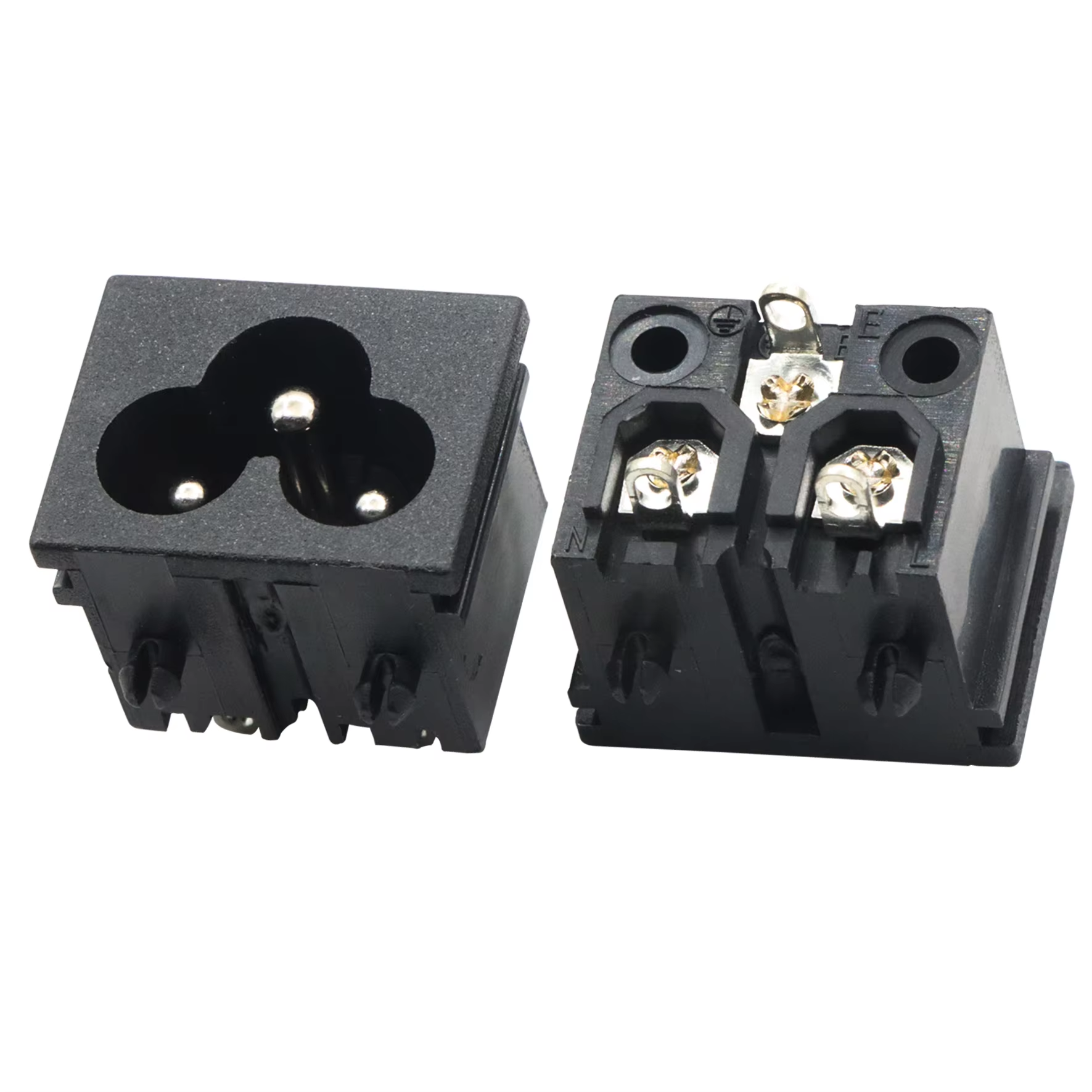 C6 AC Power Connector Screw Terminal 2.5A 250V Card Mickey Mouse Male Socket HC-66 Screw Terminal Plug Extension Socket