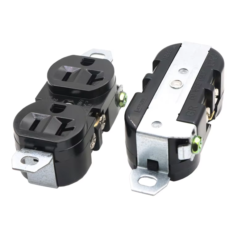 NEMA 20 Amp Generator Socket Power Outlet Double Industrial Plug Socket Inline Wire Connector Adapter Industrial GFCI Copper