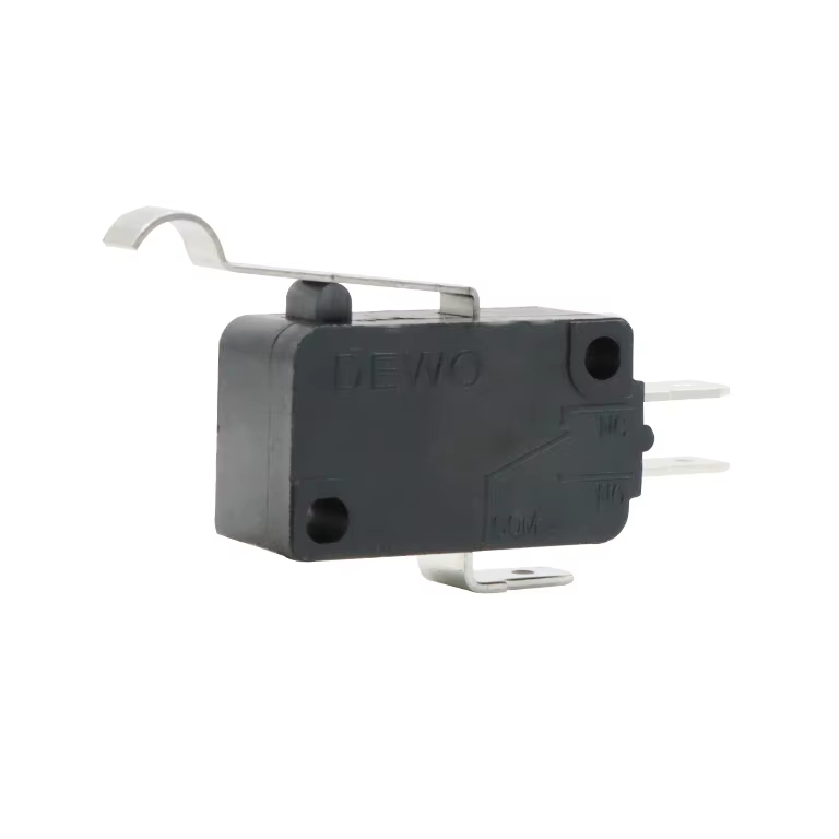 5A250V Micro Switch with 3 Pins Type Automation Copper Contact Angle Handle Electric Items Made of Plastic