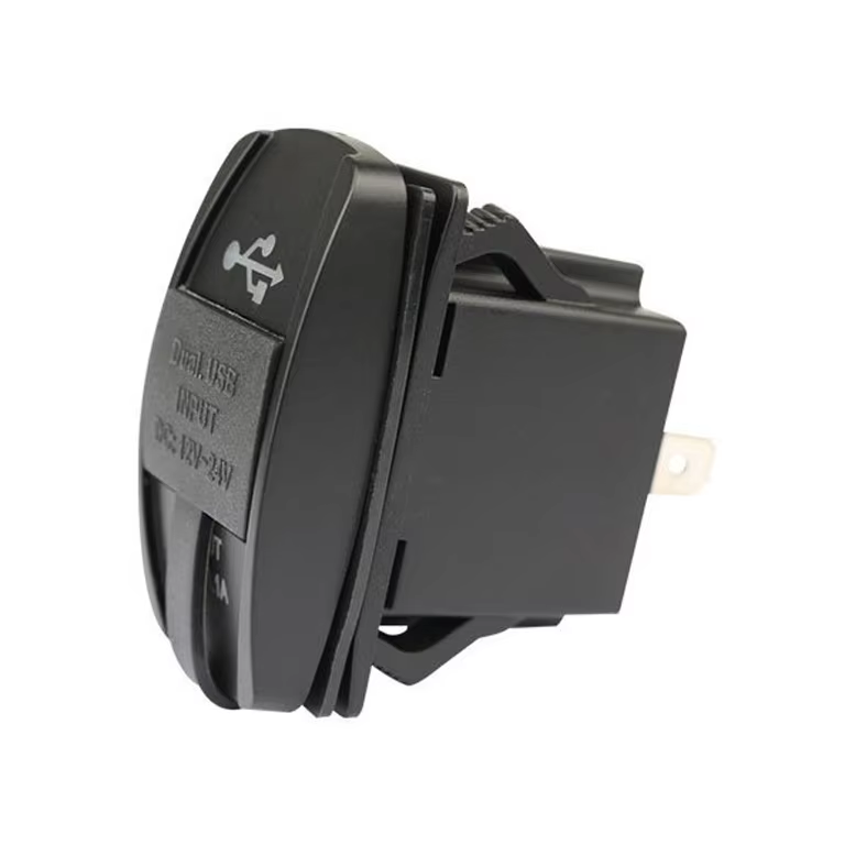 Dual Ports Waterproof USB Extension Socket DC 12V 3.1A Panel Mount with ABS 2 AC Outlets and 2 USB a Ports Wifi Compatible