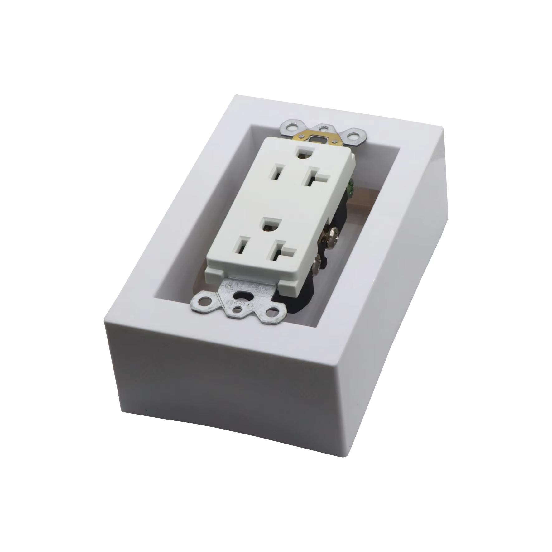 Wholesale Price 15A 125V Duplex Outlet, 10PCS/Lot, Fireproof PC Material, Fast Shipping From China Supplier