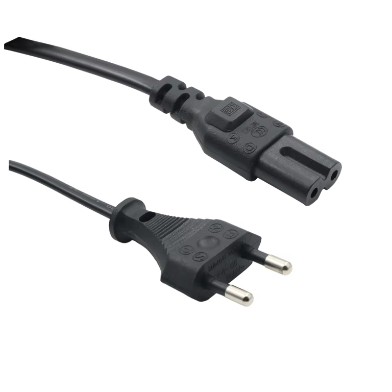 EU Plugs European Power Cord 2 Round Pins for Notebook Laptop Camera AC Adapter Fit Russian Brazil Germany France  Copper Cable