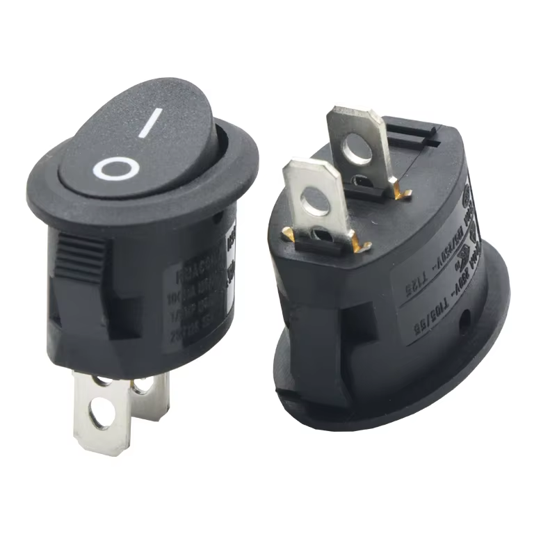 PaneL Round Type or Oval Type 2 Pin Without Light PA66 ON-OFF 2pin Mini Ellipse Rocker Switch for Water Dispenser