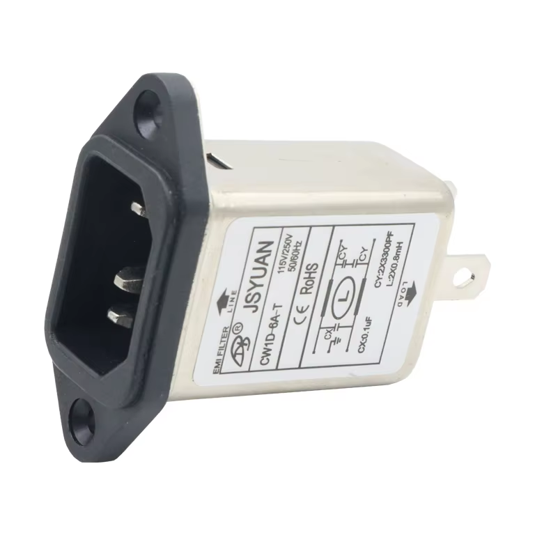 High Efficiency IEC Socket Power Line Filter 220V 10A AC Inlet EMI Filter