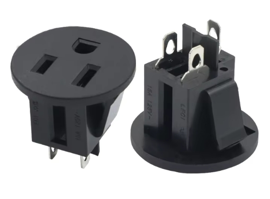 US Type Industrial Plug Panel Mount Replacement Round Ac Tuya Extension Cord Gfci Outlet