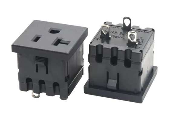 US Insert Power 3 Pins Type Female Extension Cord Connectors Power Supply Accessories Ac Snap-in Receptacle American Socket