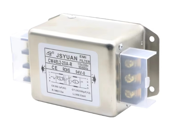 CW4L2-20A-R Power Filter 20A 220V AC Single Phase EMI Filter Screw Bolt Type