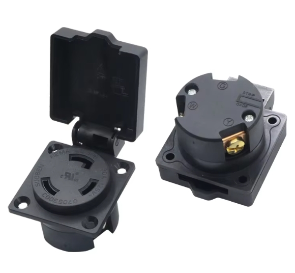 American Black  13A  Multifunction  Outdoor Industry Waterproof AC Power Outlet Wired Receptacle Socket