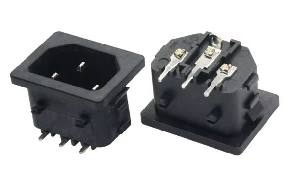 IEC Socket C14 Male Plug Right Angle 3 Pins Ac PCB Power Socket Connector AC 250V 10A Power Supply Adapter Socket