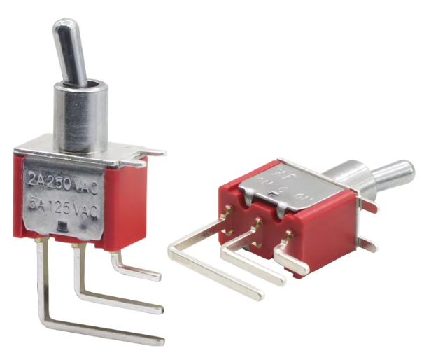 Toggle Switch Series Vertical Right Angle 3-Pin On-on SPDT PCB Mount Mini Toggle Switch