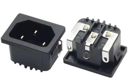 IEC Socket C14 Male Plug Right Angle 3 Pins Ac PCB  Power Socket Connector AC 250V 10A Power Supply Adapter Socket