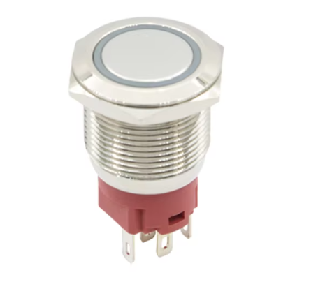 22mm 8 Pins Metal Push Button Switch 2C 2NO 2NC Momentary/Latching LED Power Light Waterproof Self-Locking