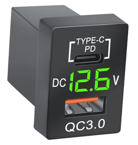 Quick Charge 3.0 PD USB C Dual USB Car Charger Socket Power Adapter for Toyota Tundra 4Runner Tacoma Sequoia