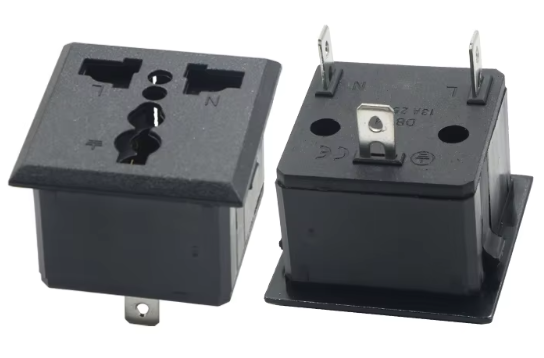 Multifunction Universal Wall Outlet Electric Wall Socket 3 Pins with Silver Contact