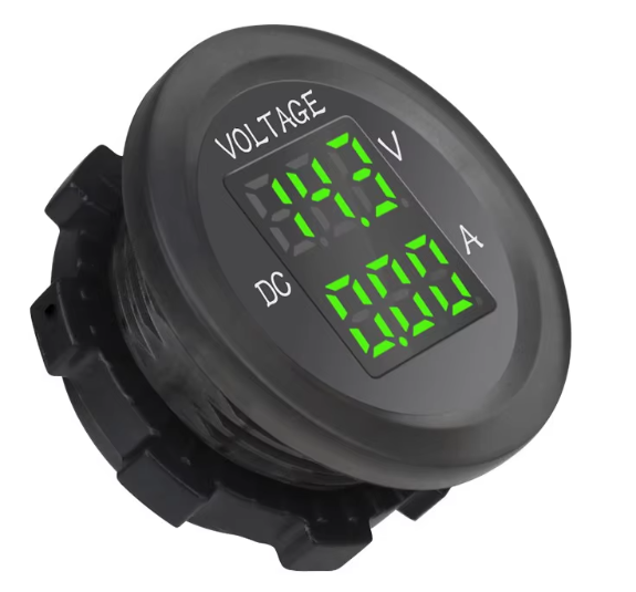 12-24V Dual Voltage VA Three Digit Round LED Panel Digital Voltmeter Ammeter Tester Monitor Display Voltmeter New
