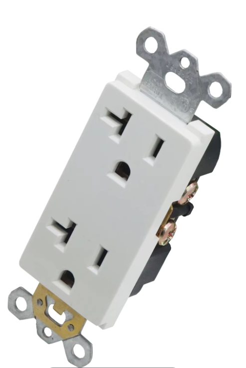 15A 125V North American Standard Wall Socket with Grounding White Decorative Receptacle for Residential and Commercial Use
