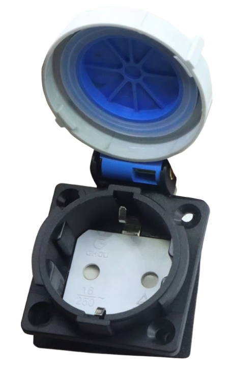 German Standard Low-current Waterproof Socket, European Standard 16A Industrial IP65 Outdoor Flush-mounted Socket