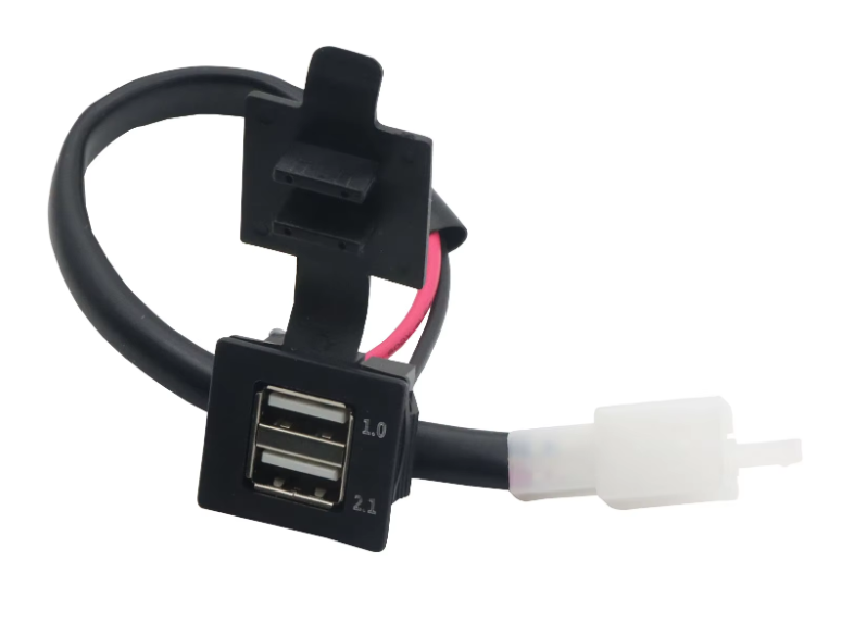 Dual USB Car Charger Adapter with 2A Rated Current WIFI Network 2 Extension Socket Outlets Includes Charging Cable
