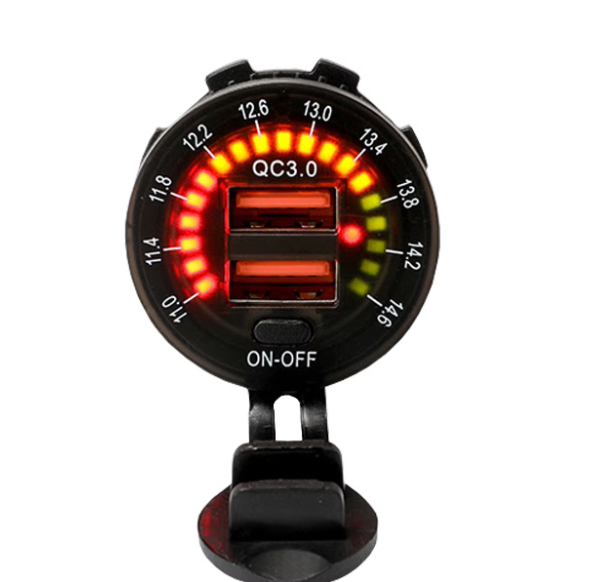 Dual QC3.0 Fast Charge Car Charger Color Screen Voltage Display Boat Modification USB Car Charger WiFi Network Extension Socket