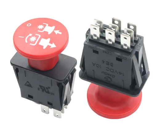 Industrial Metal Emergency Stop Button Switch 10A Max. Current for Lawnmowers and Lawns